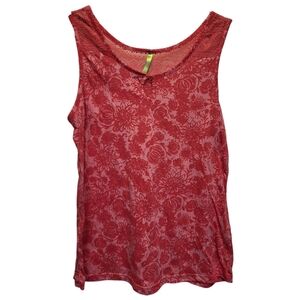 Cariloha Red Sleeveless Floral Tank Top - Size L